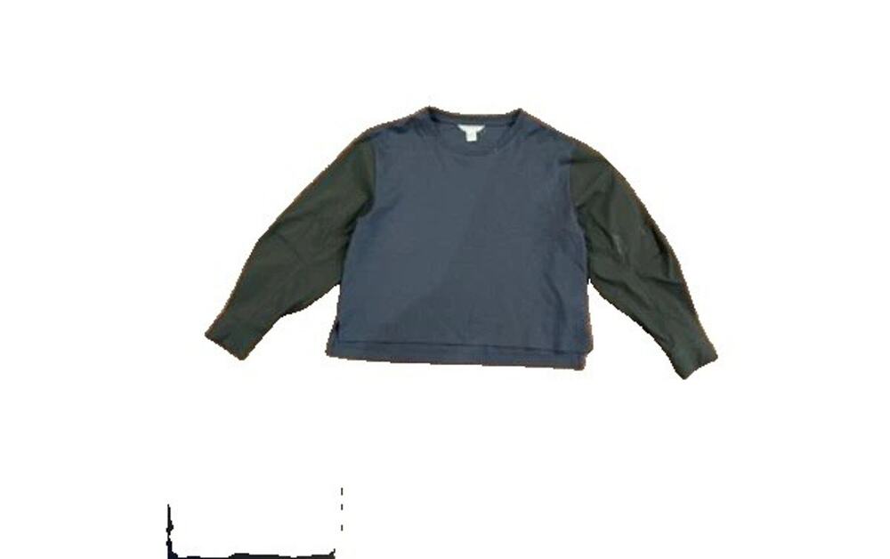 Athleta Women's Mixed Media Crewneck Pullover L Navy